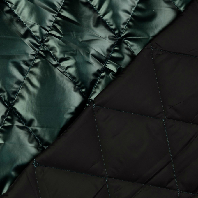 Doorgestikte stof metallic, donkergroen