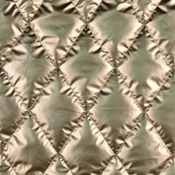 Doorgestikte stof metallic, goudkleurig