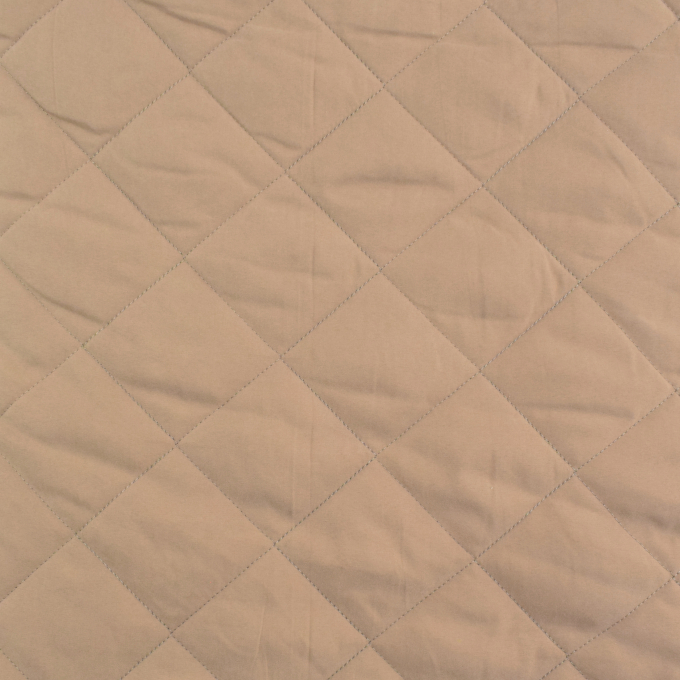 Tissu matelassé envers fausse fourrure, beige