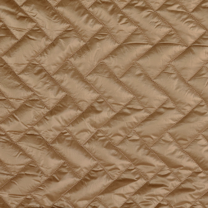 Tissu matelassé molletonné Rectangles, marron clair