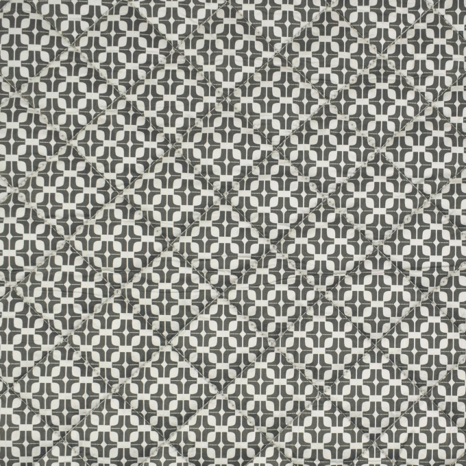 Tissu matelassé molletonné Retro Design, blanc vanille