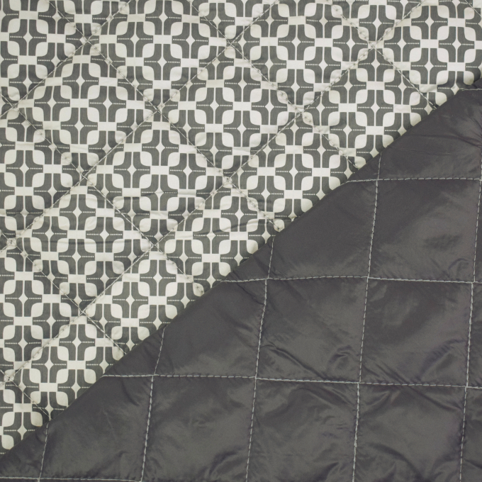 Tissu matelassé molletonné Retro Design, blanc vanille