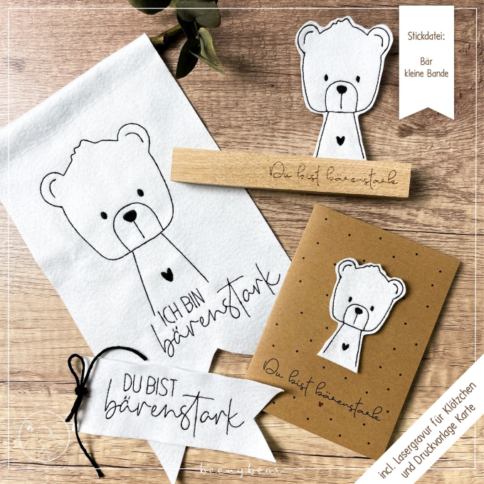 Fichier modèle broderie Ours - petite troupe Beemybear