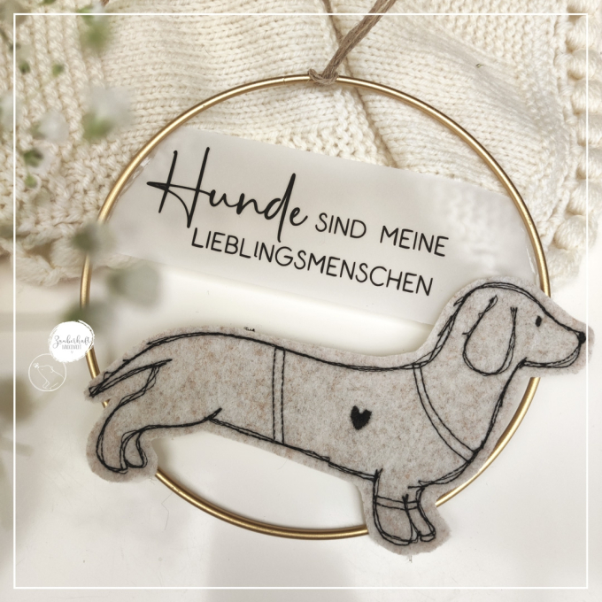Fichier modèle broderie Un amour de chien Teckel Beemybear