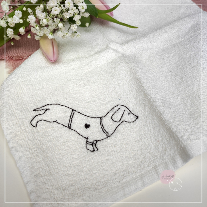 Fichier modèle broderie Un amour de chien Teckel Beemybear