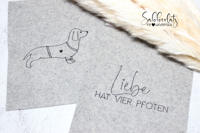 Fichier modèle broderie Un amour de chien Teckel Beemybear