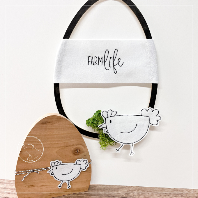 Fichier modèle broderie Poule et messages Beemybear