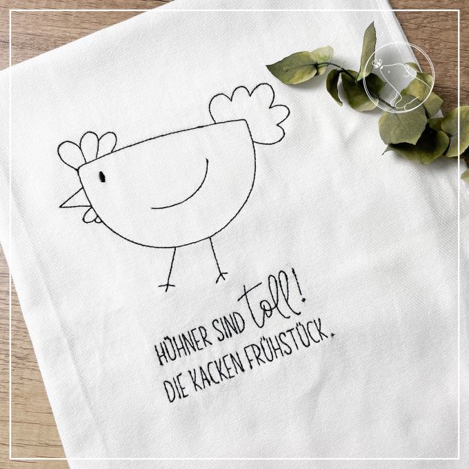Fichier modèle broderie Poule et messages Beemybear