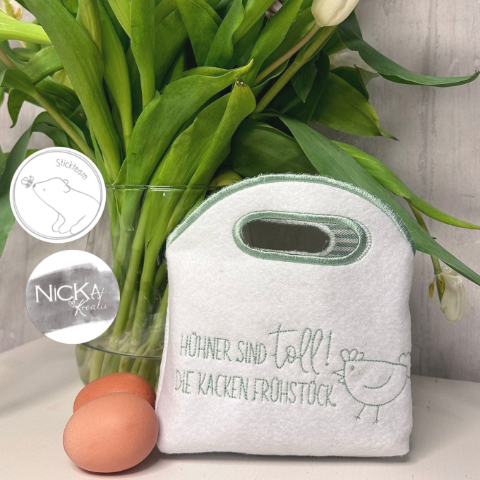 Fichier modèle broderie Poule et messages Beemybear