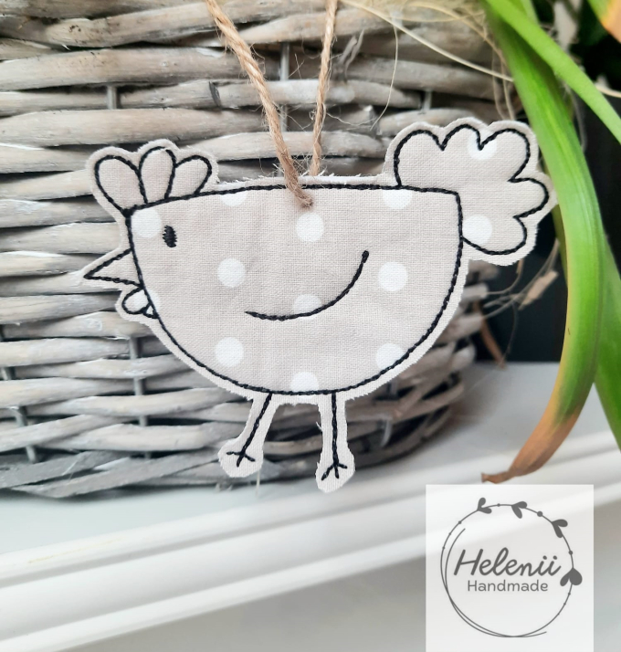 Fichier modèle broderie Poule et messages Beemybear