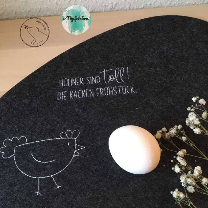 Fichier modèle broderie Poule et messages Beemybear