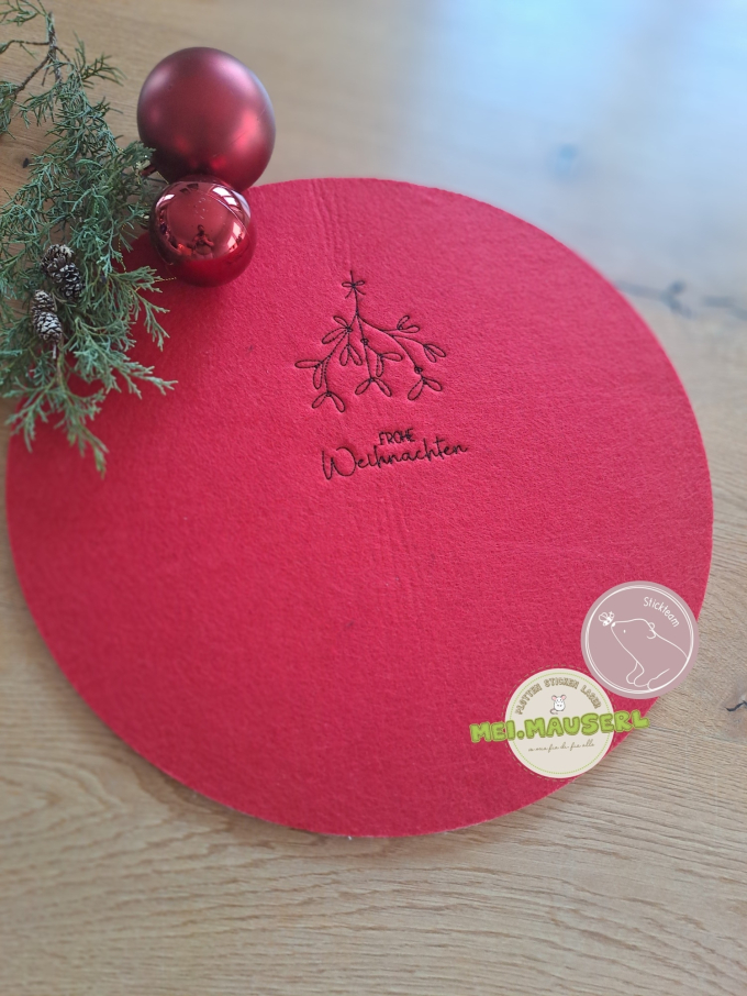 Stickdatei beemybear Mistletoe, german