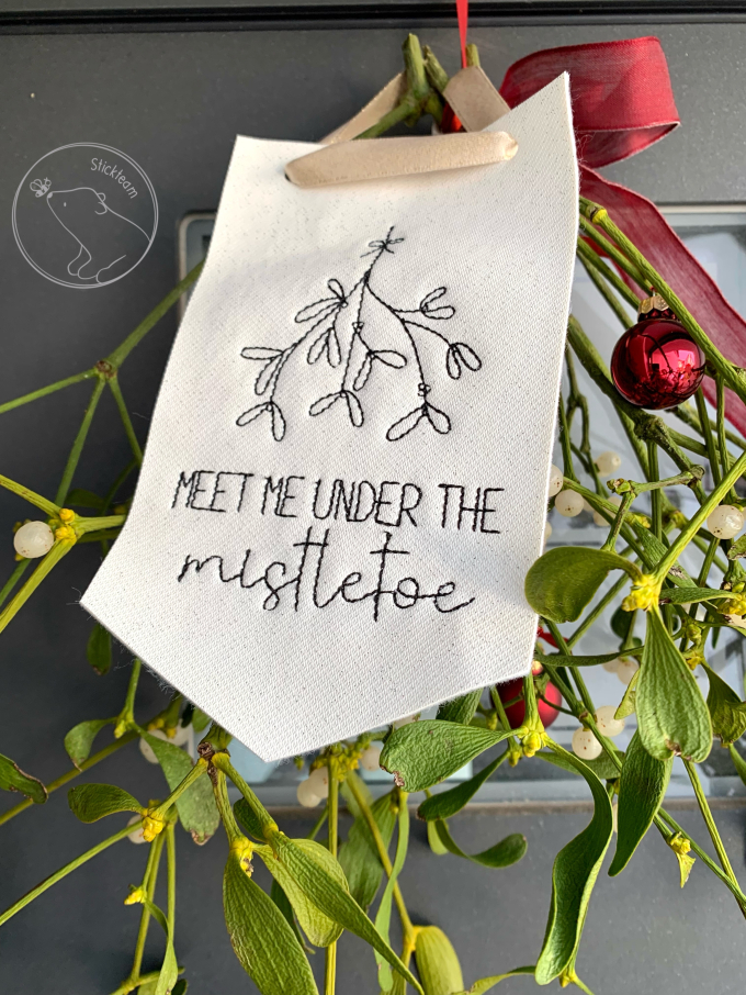 Stickdatei beemybear Mistletoe, german