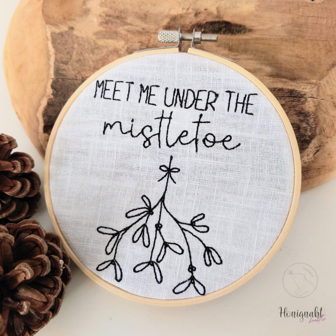 Stickdatei beemybear Mistletoe, german