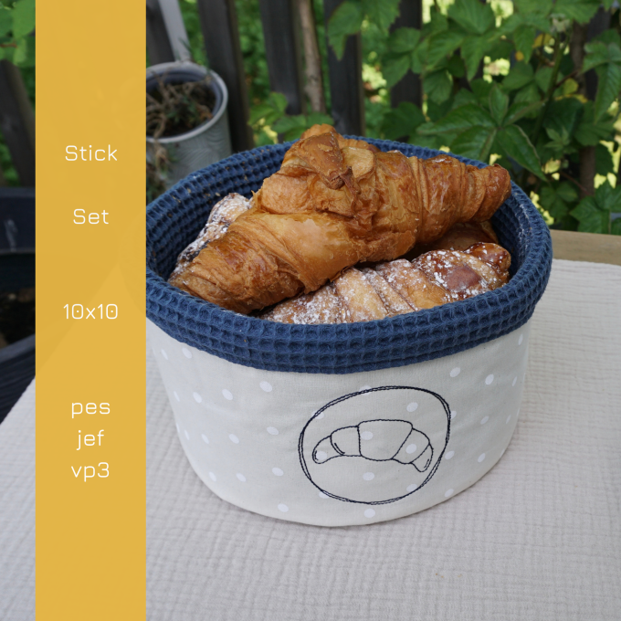 Fichier modèle broderie Croissant avec messages DIY Hunger