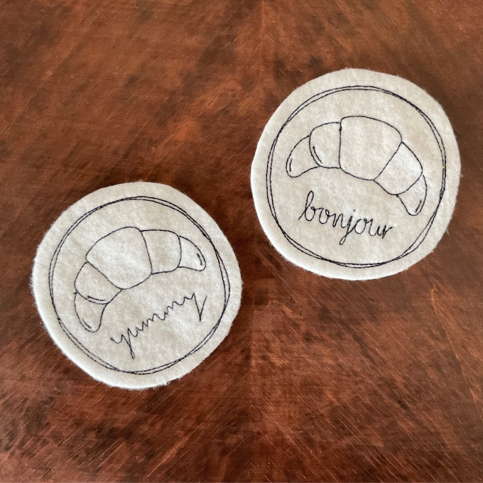 Fichier modèle broderie Croissant avec messages DIY Hunger