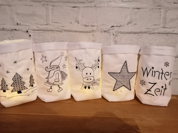 Fichier modèle broderie Pochettes de lumière 13-18 Noël Fadenstark