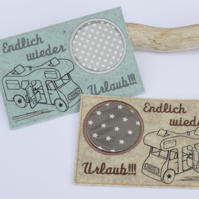 Borduurbestand Fadenstark Mugrug Camping Urlaub Wohnmobil, Duits