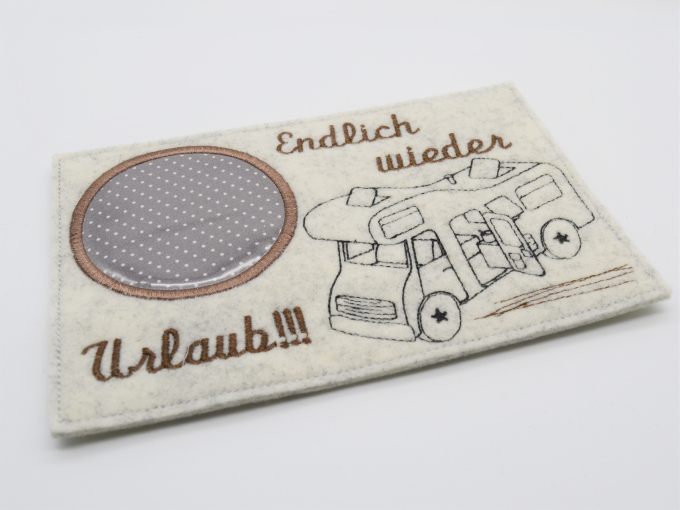 Borduurbestand Fadenstark Mugrug Camping Urlaub Wohnmobil, Duits