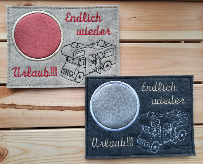 Borduurbestand Fadenstark Mugrug Camping Urlaub Wohnmobil, Duits
