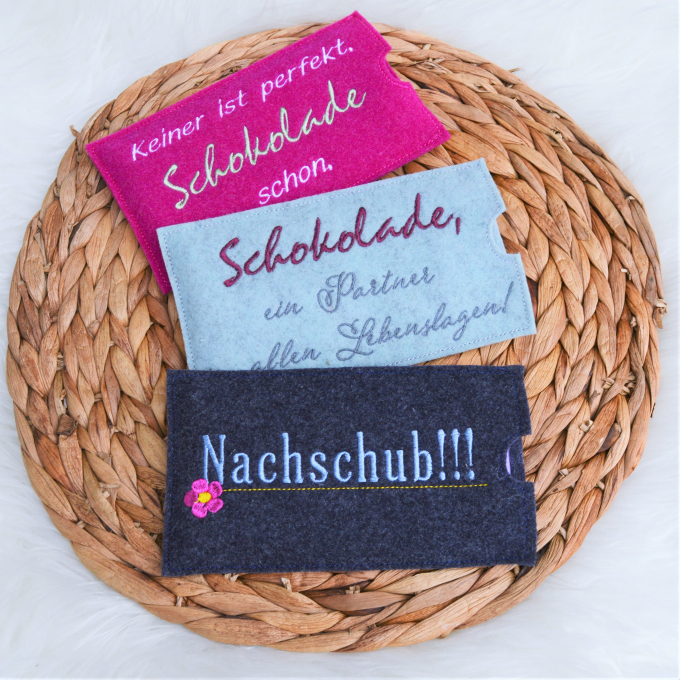 Stickdatei Fadenstark Schokoladenhülle Sprüche