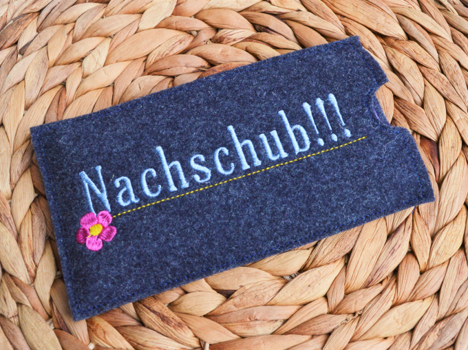 Borduurbestand Fadenstark Schokoladenhülle Sprüche, duits