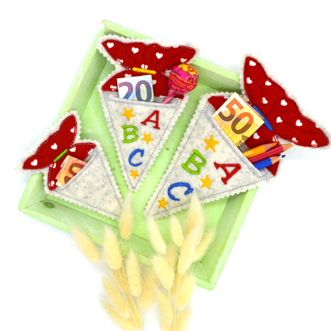 Fichier modèle broderie Pochette surprise rentrée d’école Fadenstark