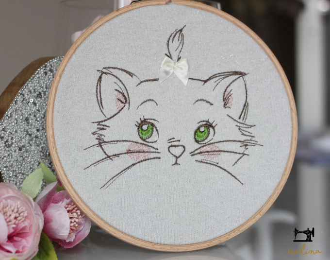Fichier modèle broderie Chat Kathi MaLiNa