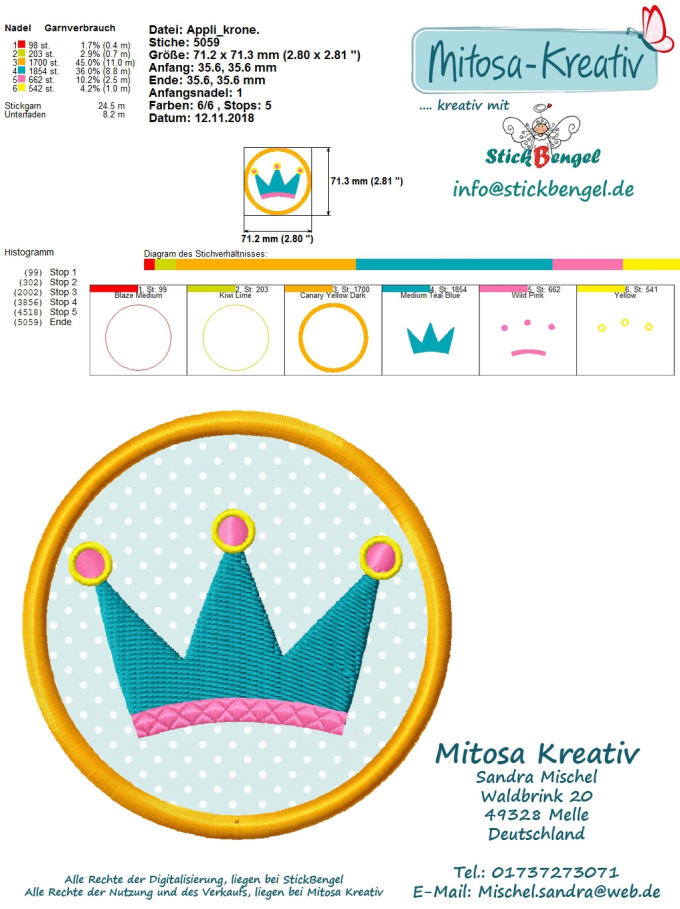 Fichier modèle broderie Chiffres anniversaire MiToSa-Kreativ
