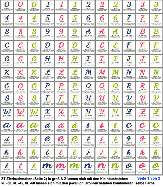Stickdatei Rock Queen ABC Anja 2 XXL Schönschrift