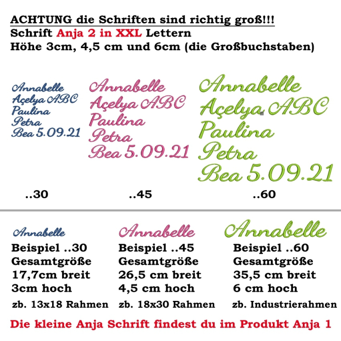 Stickdatei Rock Queen ABC Anja 2 XXL Schönschrift
