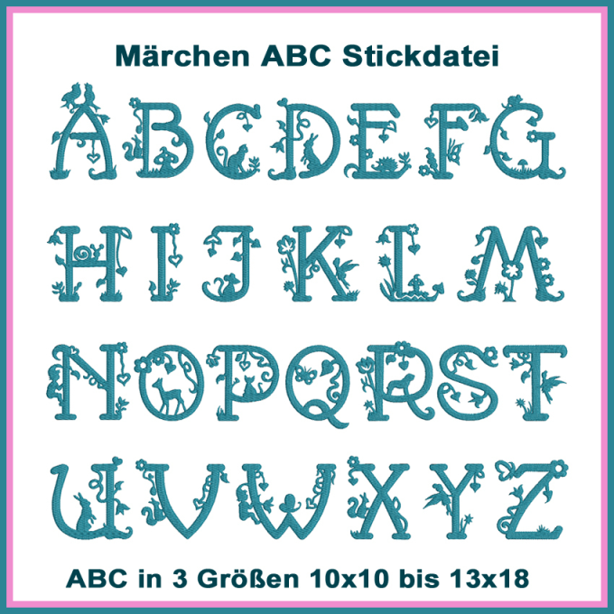 Stickdatei Rock Queen ABC Märchen