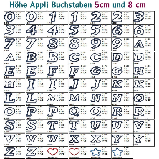Fichier modèle broderie Lettres abécédaire Vicky Rock Queen