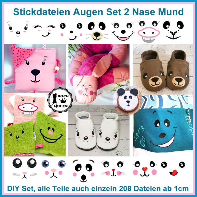Fichier modèle broderie Yeux kit 2 Rock Queen