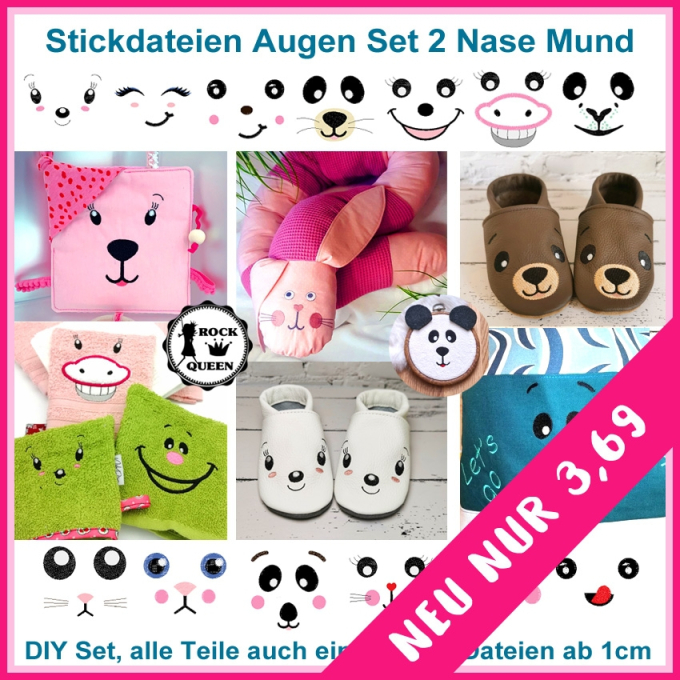 Fichier modèle broderie Yeux kit 2 Rock Queen