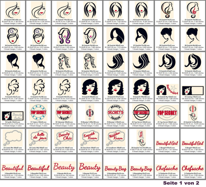 Stickdatei Rock Queen Beauty Bag