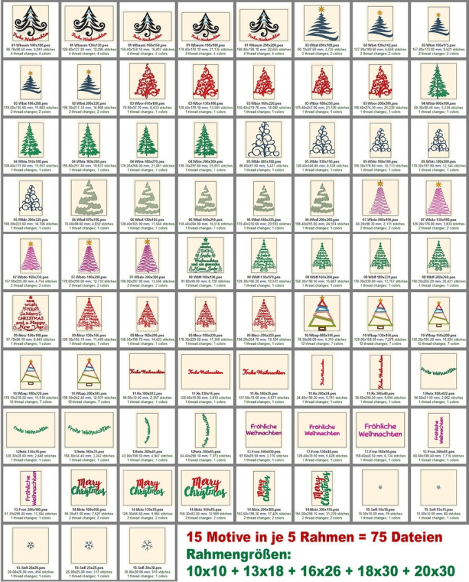 Stickdatei Rock Queen Best of Christmas Tree