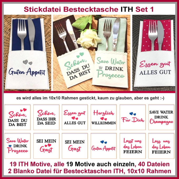 Stickdatei Rock Queen Bestecktaschen-Set 1