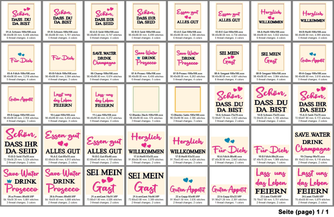 Stickdatei Rock Queen Bestecktaschen-Set 1