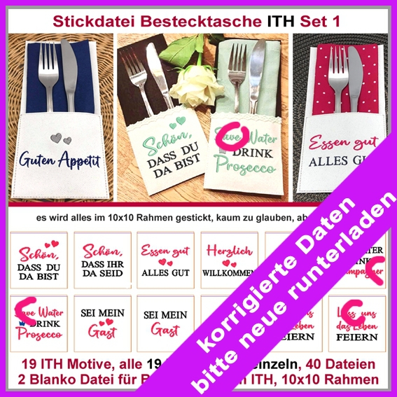 Stickdatei Rock Queen Bestecktaschen-Set 1