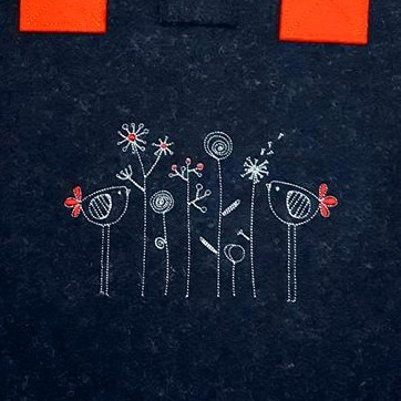 Stickdatei Rock Queen Blumenwiese Doodle