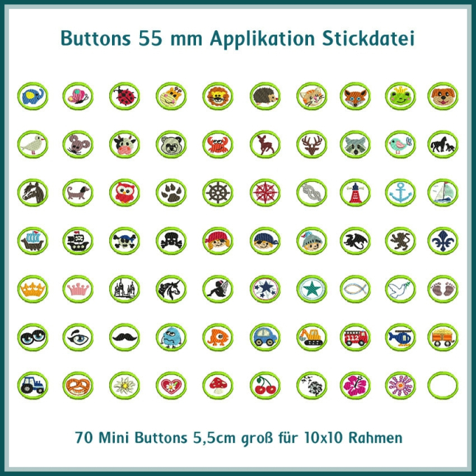 Stickdatei Rock Queen Buttons Minis
