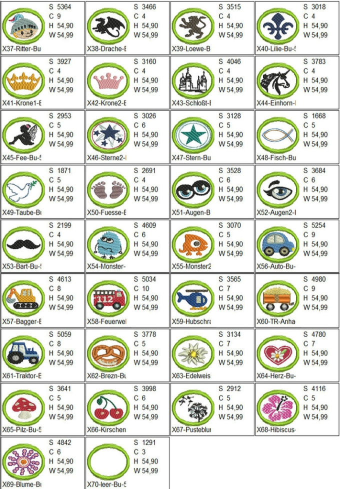 Stickdatei Rock Queen Buttons Minis