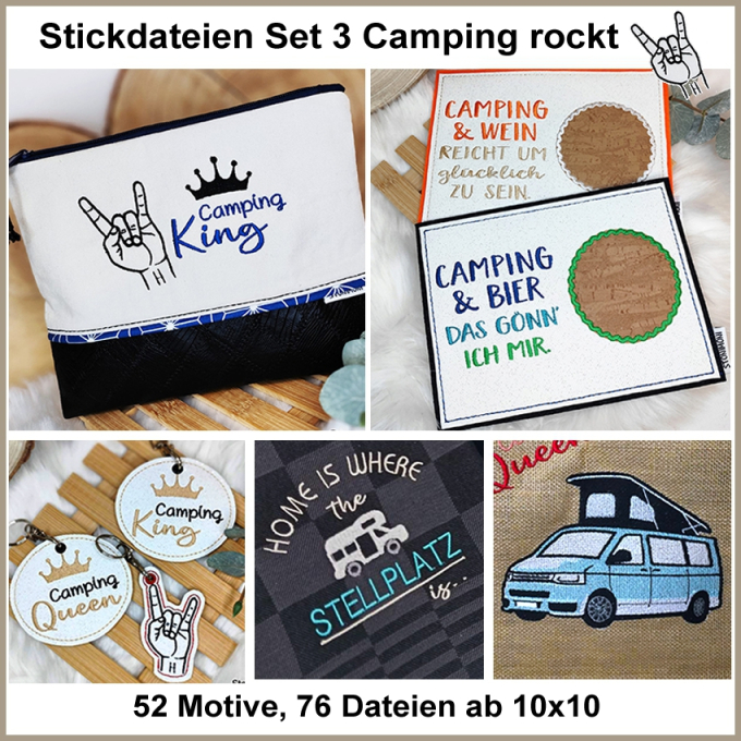 Stickdatei Rock Queen Camping rockt