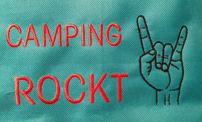 Stickdatei Rock Queen Camping rockt