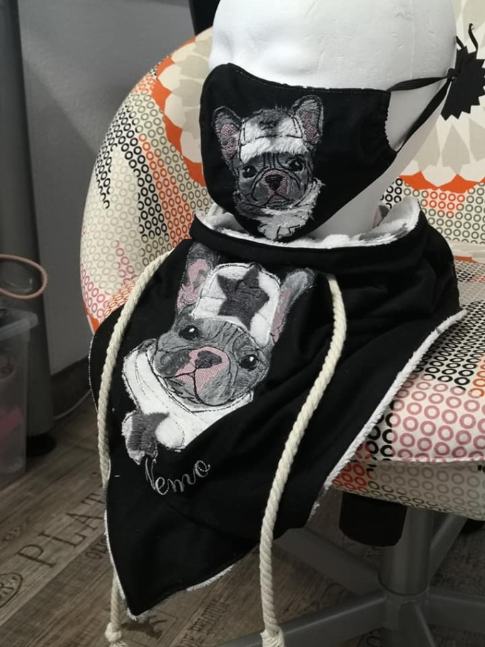Stickdatei Rock Queen Cool Frenchie