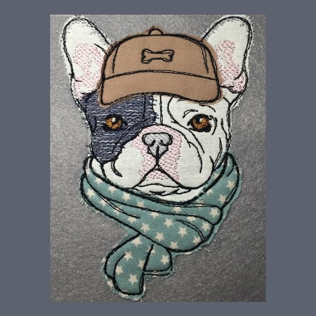 Stickdatei Rock Queen Cool Frenchie