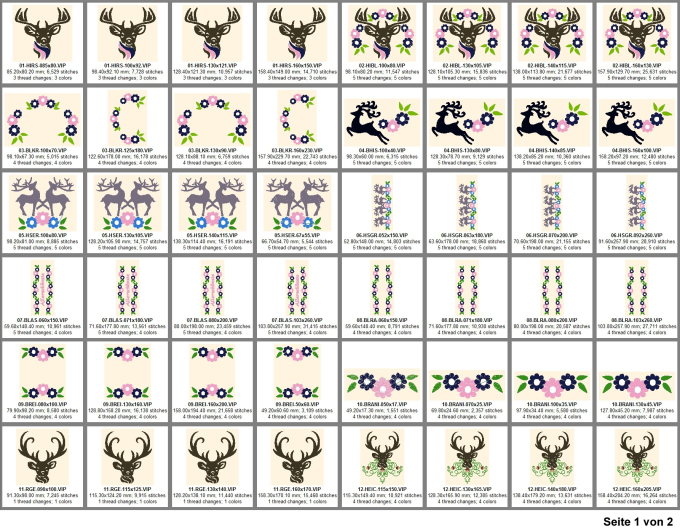Fichier modèle broderie Costumes traditionnels cerf Rock Queen