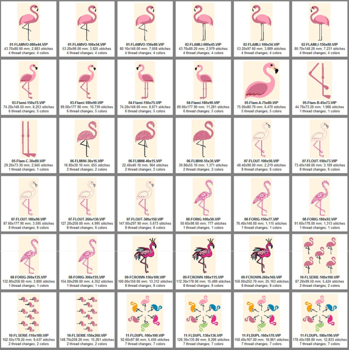 Stickdatei Rock Queen Flamingo Paradise