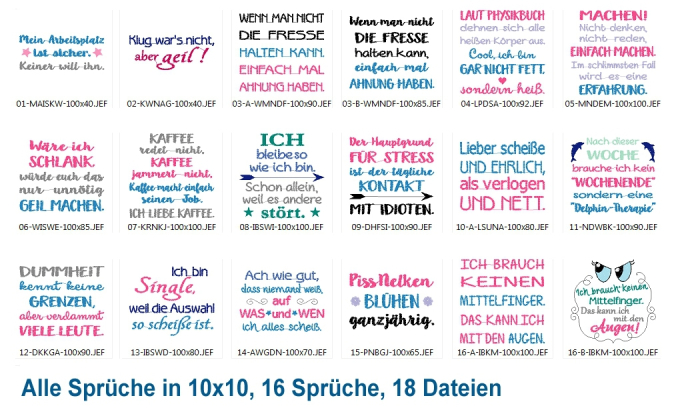 Stickdatei Rock Queen Freche Sprüche 20